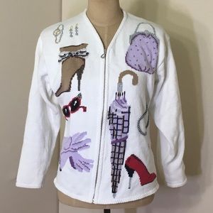 Vintage Accessories Knit Kitsch Zipper Sweater